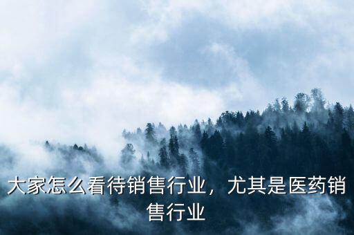 大家怎么看待銷售行業，尤其是醫藥銷售行業
