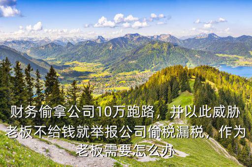 老板跑路財務怎么辦,財務偷拿公司10萬跑路