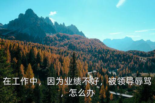 業績最差怎么辦,因為業績不好