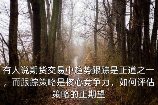 有人說期貨交易中趨勢跟蹤是正道之一，而跟蹤策略是核心競爭力，如何評估策略的正期望