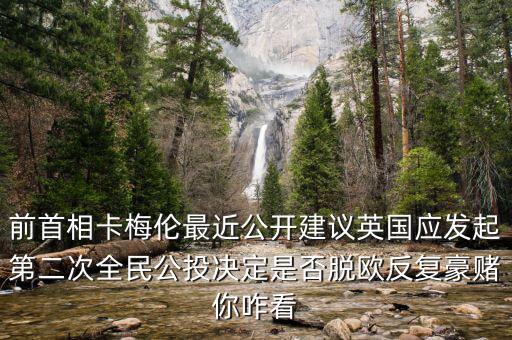 前首相卡梅倫最近公開建議英國應發起第二次全民公投決定是否脫歐反復豪賭你咋看