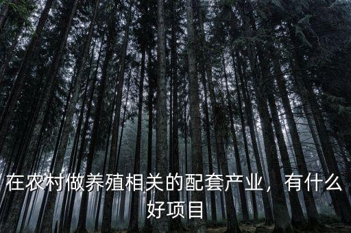 什么是產業配套,在農村做養殖相關的配套產業