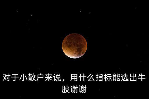 對于小散戶來說，用什么指標能選出牛股謝謝