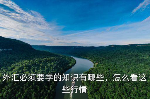 外匯必須要學的知識有哪些，怎么看這些行情