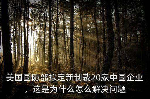 美國國防部擬定新制裁20家中國企業，這是為什么怎么解決問題