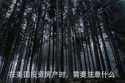 在美國投資房產時，需要注意什么
