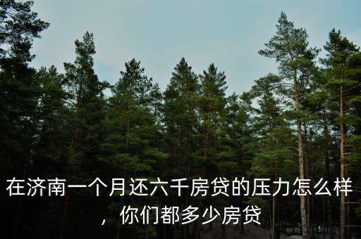 在濟南一個月還六千房貸的壓力怎么樣，你們都多少房貸