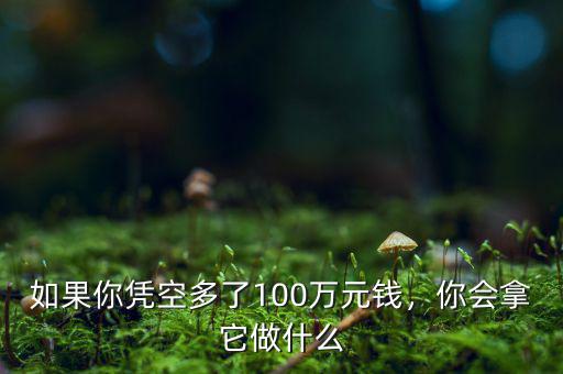 如果你憑空多了100萬(wàn)元錢(qián)，你會(huì)拿它做什么