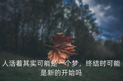 人活著其實可能是一個夢，終結時可能是新的開始嗎