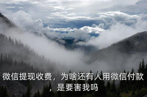 微信提現收費，為啥還有人用微信付款，是要害我嗎