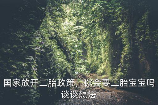 國家放開二胎政策，你會要二胎寶寶嗎談談想法