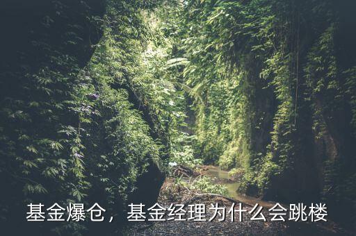 基金爆倉，基金經理為什么會跳樓