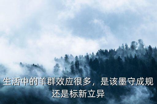生活中的羊群效應很多，是該墨守成規還是標新立異