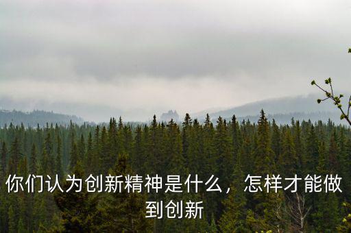 什么叫創新,你們認為創新精神是什么