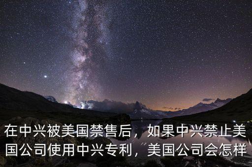 在中興被美國禁售后，如果中興禁止美國公司使用中興專利，美國公司會怎樣