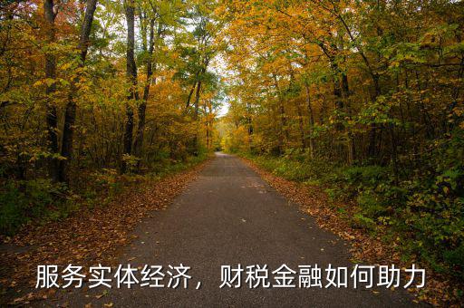 服務實體經濟，財稅金融如何助力