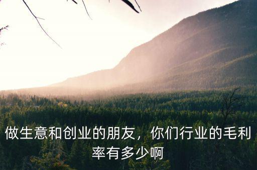 各行業毛利率多少,哪些行業的毛利率比較高