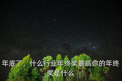 什么工作年終獎高,什么行業年終獎最高