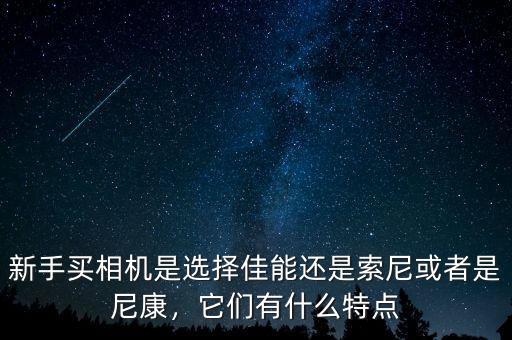 新手買相機是選擇佳能還是索尼或者是尼康，它們有什么特點