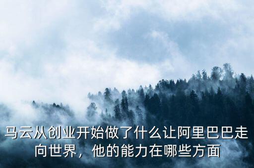 馬云做什么項目現在,創業做什么呢