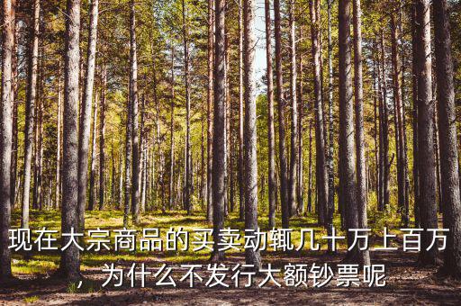 為什么要出大額鈔票,中國為什么不發行大額鈔幣