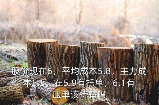 股價現在6，平均成本5.8，主力成本5.5，在5.9有托單，6.1有壓單該持有嗎