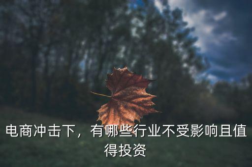 電商沖擊下，有哪些行業不受影響且值得投資