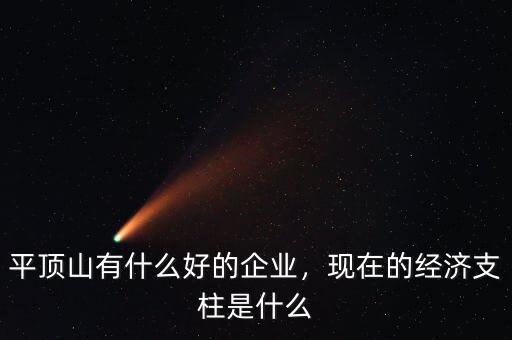 平頂山有什么好的企業，現在的經濟支柱是什么