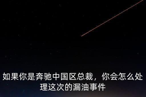中國區總裁是什么意思,如果你是奔馳中國區總裁
