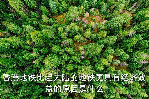 香港地鐵比起大陸的地鐵更具有經濟效益的原因是什么