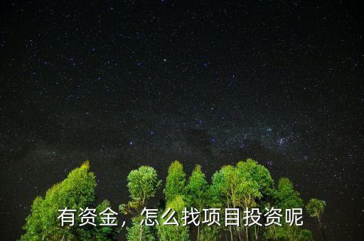 有資金，怎么找項目投資呢