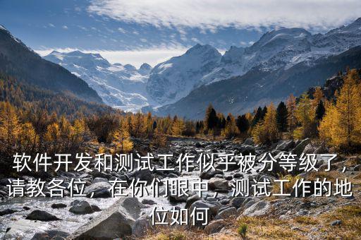 軟件開發和測試工作似乎被分等級了，請教各位，在你們眼中，測試工作的地位如何