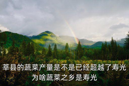 莘縣的蔬菜產量是不是已經超越了壽光為啥蔬菜之鄉是壽光