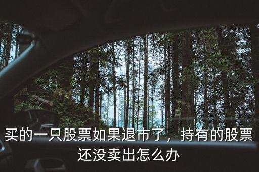 買的一只股票如果退市了，持有的股票還沒賣出怎么辦