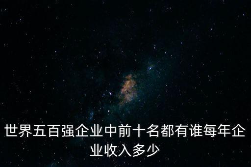 世界五百強美國有多少,每年企業收入多少