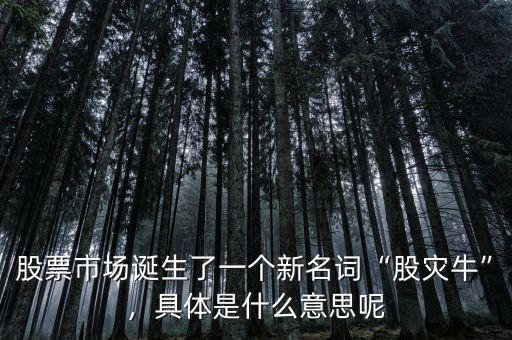股票市場誕生了一個新名詞“股災牛”，具體是什么意思呢
