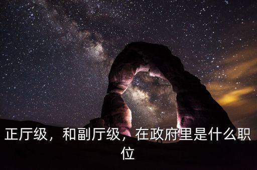 正廳級，和副廳級，在政府里是什么職位