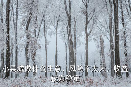 小縣城做什么生意，風(fēng)險不太大，收益較為穩(wěn)定