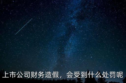 上市公司財務造假，會受到什么處罰呢