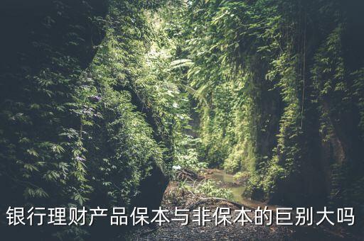 銀行理財產品保本與非保本的巨別大嗎