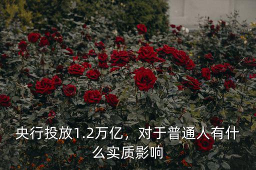 央行投放1.2萬億，對于普通人有什么實質影響