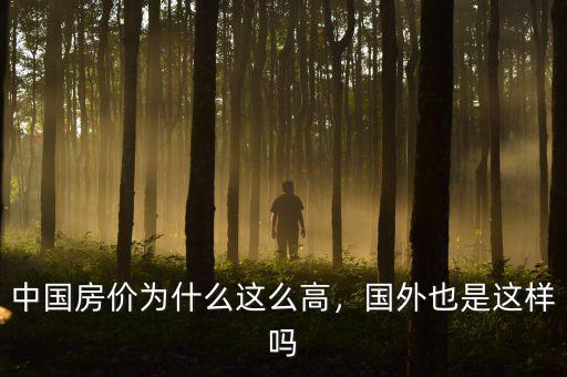 中國房價為什么這么高，國外也是這樣嗎