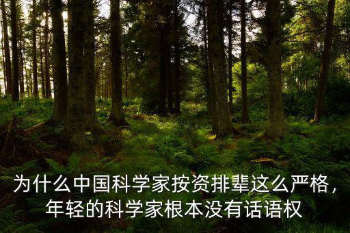 為什么中國科學家按資排輩這么嚴格，年輕的科學家根本沒有話語權