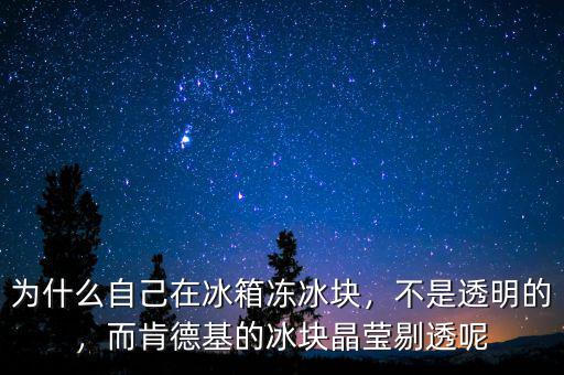 為什么自己在冰箱凍冰塊，不是透明的，而肯德基的冰塊晶瑩剔透呢