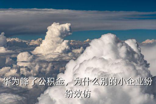 為什么要降公積金上限,為什么別的小企業紛紛效仿
