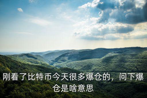 剛看了比特幣今天很多爆倉(cāng)的，問(wèn)下爆倉(cāng)是啥意思