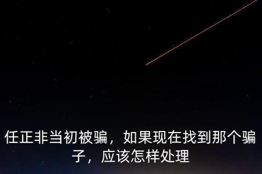 任正非當初被騙，如果現在找到那個騙子，應該怎樣處理