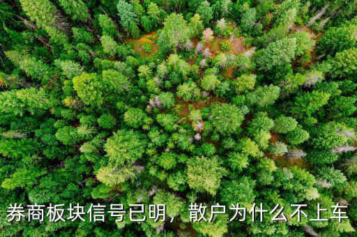 券商板塊信號(hào)已明，散戶為什么不上車