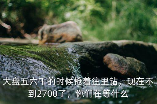 大盤五六千的時(shí)候搶著往里鉆，現(xiàn)在不到2700了，你們?cè)诘仁裁? class=