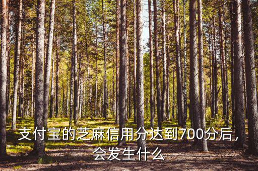 支付寶的芝麻信用分達到700分后，會發生什么